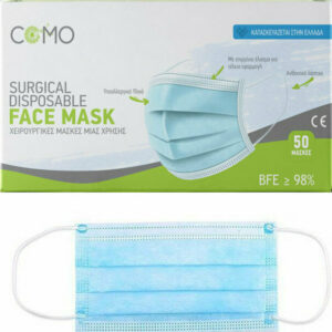 Como Χειρουργική Μάσκα μιας Χρήσης 3ply Type II BFE >98% Γαλάζιο 50τμχ