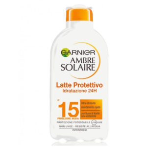 Garnier Ambre Solaire Sun Protection Milk Αδιάβροχη Αντηλιακή Κρέμα για το Σώμα SPF15 200ml