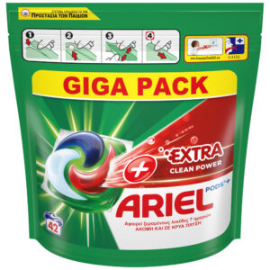 Κάψουλες Πλυντηρίου Ρούχων All In 1 Extra Clean Ariel (42μεζ)