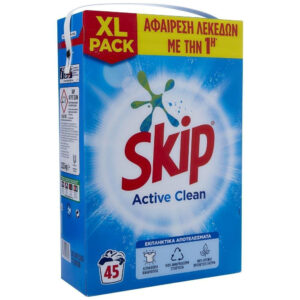 Skip Active Clean Απορρυπαντικό Πλυντηρίου 45μεζ 2,925kg