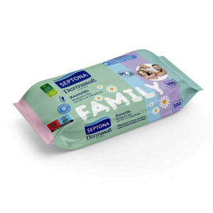 Septona Family Μωρομάντηλα χωρίς Οινόπνευμα & Parabens με Χαμομήλι 100τμχ
