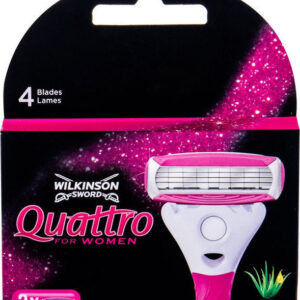 Wilkinson Sword Quattro for Women Ανταλλακτικές Κεφαλές με 4 Λεπίδες & Λιπαντική Ταινία με Aloe & Vitamin E 3τμχ