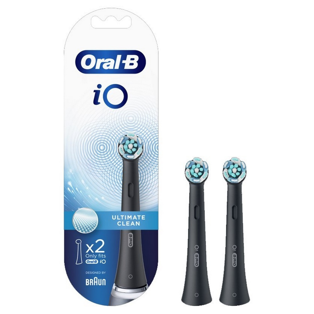 Oral-B iO Ultimate Clean Black Ανταλλακτικές Κεφαλές για Ηλεκτρική Οδοντόβουρτσα 319832 2τμχ - Image 1