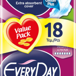 Every Day Hyperdry Maxi Night Ultra Plus Σερβιέτες με Φτερά Νυκτός για Αυξημένη Ροή 7 Σταγόνες σε Διπλή Συσκευασία 2x9τμχ