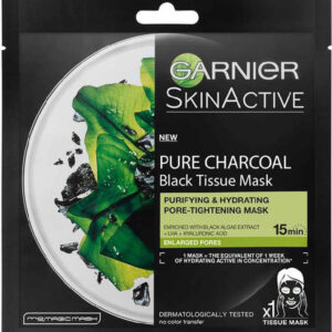 Garnier SkinActive Pure Charcoal Μαύρη Μάσκα Προσώπου για Καθαρισμό 28gr