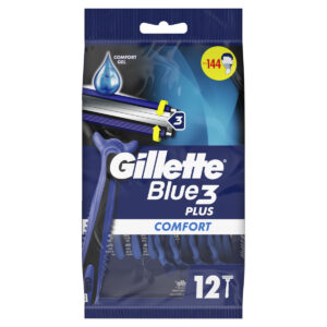 Gillette Blue 3 Plus Comfort Ξυραφάκια μιας Χρήσης με 3 Λεπίδες & Λιπαντική Ταινία 12τμχ