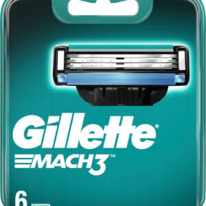 Gillette Mach3 Ανταλλακτικές Κεφαλές με 3 Λεπίδες & Λιπαντική Ταινία 6τμχ