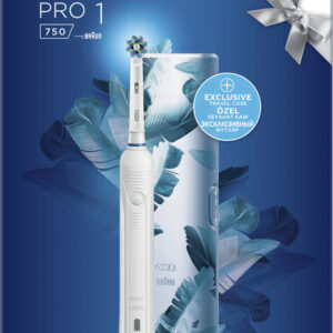 Oral-B Pro 1 750 Design Edition Ηλεκτρική Οδοντόβουρτσα με Χρονομετρητή και Αισθητήρα Πίεσης White & Travel Case