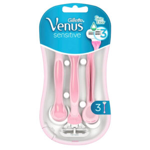 Gillette Venus Sensitive Ξυραφάκια μιας Χρήσης με 3 Λεπίδες και Λιπαντική Ταινία για Ευαίσθητες Επιδερμίδες 3τμχ