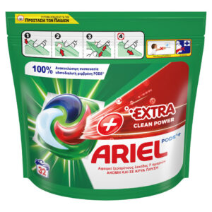 Ariel Extra Clean Power Απορρυπαντικό Ρούχων 32 Κάψουλες