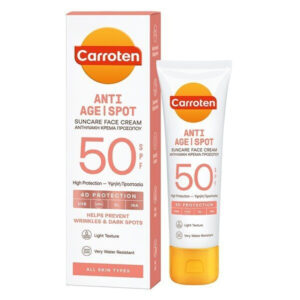 Carroten Anti-Age | Anti-Spot Αδιάβροχη Αντηλιακή Κρέμα Προσώπου SPF50 50ml