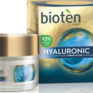 Bioten Gold Κρέμα Προσώπου Νυκτός για Ενυδάτωση & Αντιγήρανση με Υαλουρονικό Οξύ 50ml