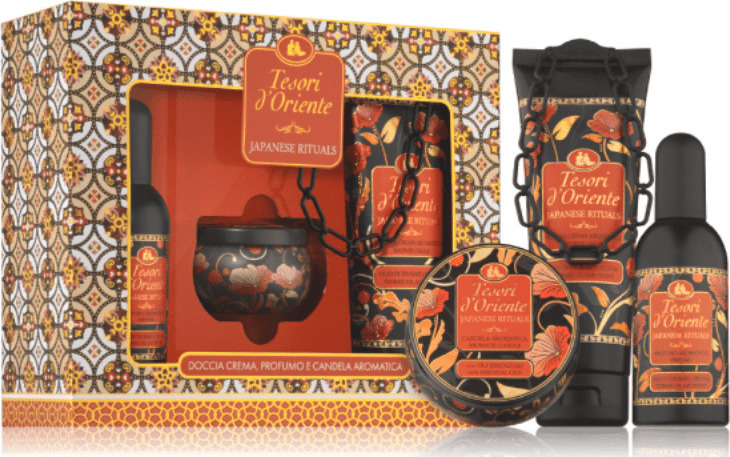 Tesori d'Oriente Japanese Rituals Box Gift Set Eau De Toilette 100ml, Candle 109g & Shower Cream 250m - Image 1