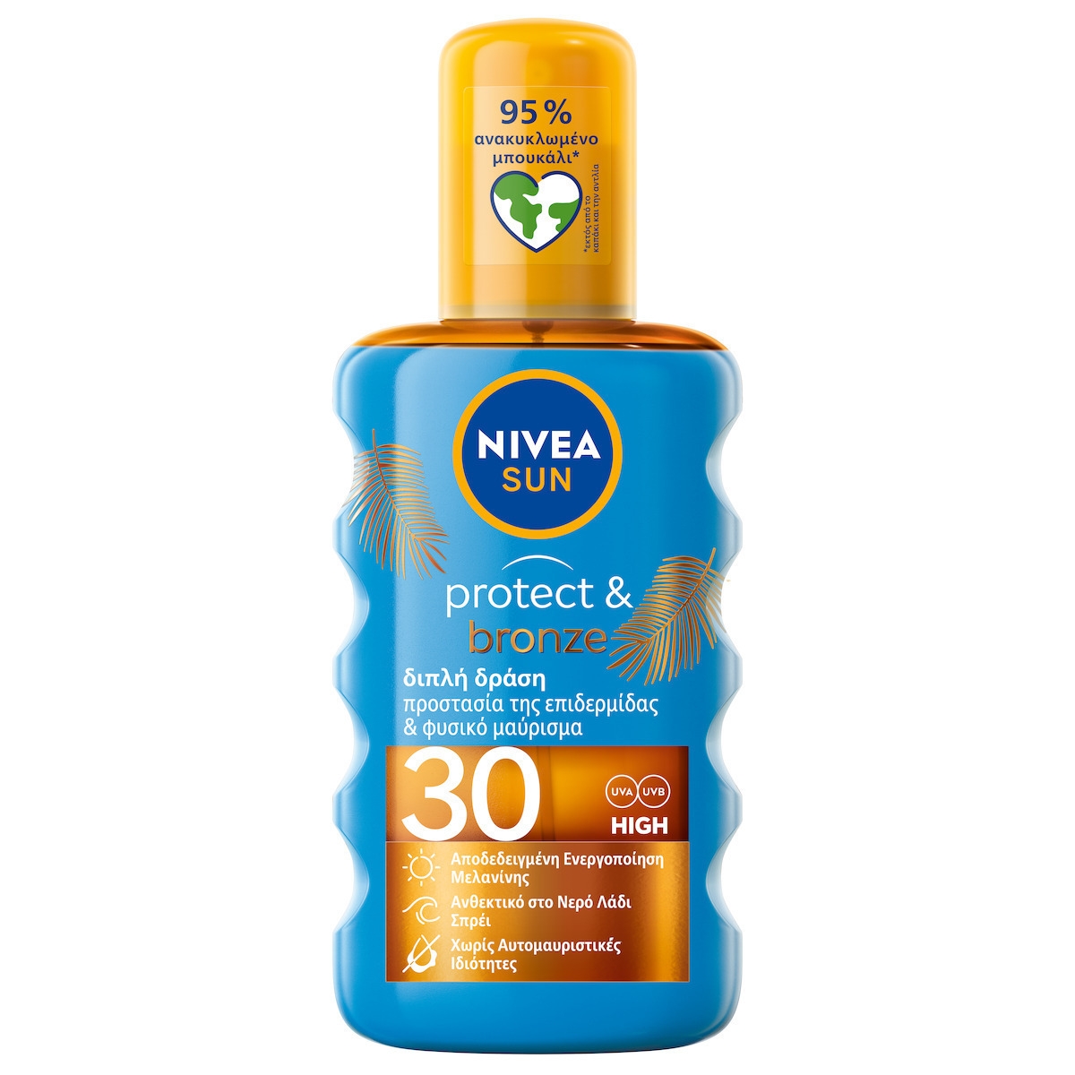 Nivea Protect & Bronze Αδιάβροχο Αντηλιακό Λάδι για το Σώμα SPF30 σε Spray 200ml - Image 1