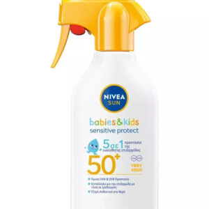 Nivea Αδιάβροχο Βρεφικό Αντηλιακό Spray Babies & Kids Sensitive Protective για Πρόσωπο & Σώμα SPF50+ 270ml