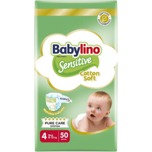 Babylino Sensitive Cotton Soft Πάνες με Αυτοκόλλητο No. 4 για 8-13kg 50τμχ