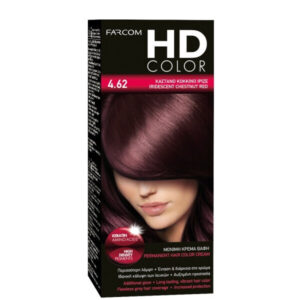 Farcom Hd Color Σετ Βαφή Μαλλιών 4.62 Καστανό Κόκκινο Ιριζέ 60ml