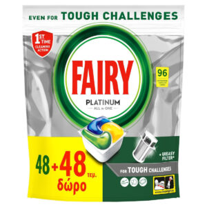 Fairy Platinum All In One Κάψουλες Πλυντηρίου Πιάτων 48+48