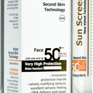 Frezyderm Sun Screen Velvet Αδιάβροχη Αντηλιακή Κρέμα Προσώπου SPF50 50ml