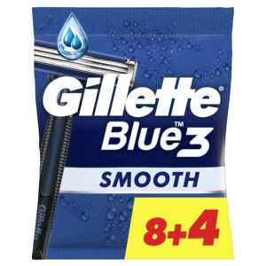 Gillette Blue 3 Smooth Ξυραφάκια μιας Χρήσης με 3 Λεπίδες & Λιπαντική Ταινία 12τμχ