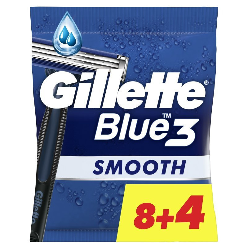 Gillette Blue 3 Smooth Ξυραφάκια μιας Χρήσης με 3 Λεπίδες & Λιπαντική Ταινία 12τμχ - Image 1