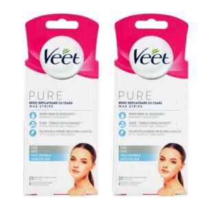 VEET ΤΑΙΝΙΕΣ ΚΕΡΙΟΥ ΓΙΑ ΤΟ ΠΡΟΣΩΠΟ PURE SENSITIVE 2x20pcs (ΓΑΛΑΖΙΟ) *