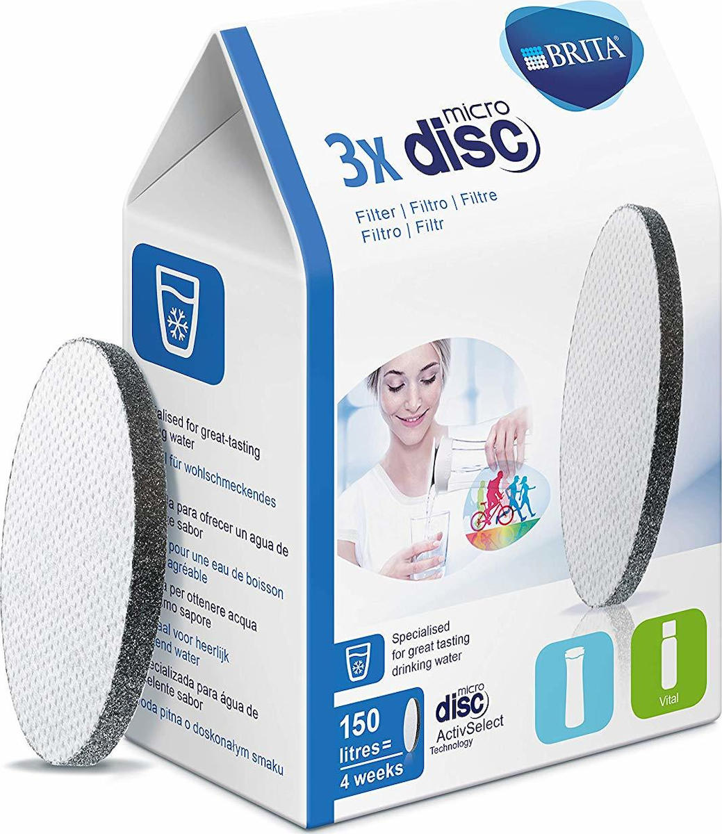 20200109113316_brita_microdisc_filter_pack_of_3_051761 Brita Ανταλλακτικό Φίλτρο Νερού Κανάτας / Μπουκάλι Fill&Go Water Filter Bottle/Fill&Serve Water Filter Carafe MicroDisc Filter 3τμχ - Image 1
