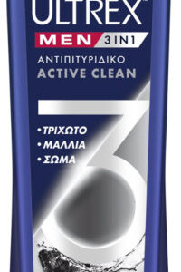 ULTREX SHAMPOO ΑΝΤ/ΔΙΚΟ 360ml MEN 3 IN 1 ACTIVE CLEAN *