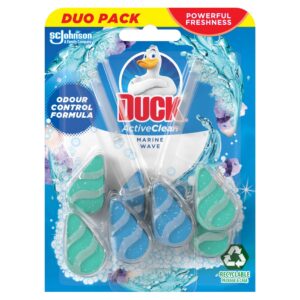 DUCK 2X38.6GR DUO PACK ΑΠΟΣΜΗΤΙΚΟ WC ACTIVE CLEAN MARINE WAVE *