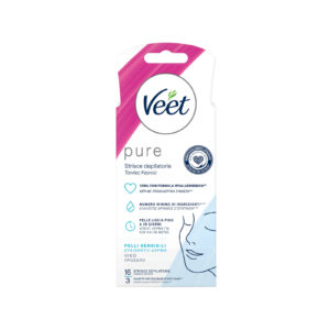 VEET ΤΑΙΝΙΕΣ ΚΕΡΙΟΥ PURE ΓΙΑ ΠΡΟΣΩΠΟ 16ΤΕΜ (ΕΥΑΙΣΘΗΤΟ ΔΕΡΜΑ) +3 ΜΑΝΤΗΛΑΚΙΑ *