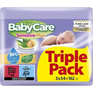 BABYCARE ΜΩΡΟΜΑΝΤΗΛΟ SENSITIVE PLUS 54WIPES 3TEM (ΜΩΒ) *