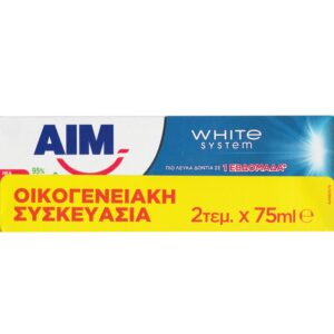 AIM ΟΔΟΝΤΟΚΡΕΜΑ 2Χ75ML WHITE SYSTEM *