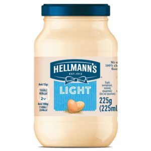 HELLMANN'S ΜΑΓΙΟΝΕΖΑ LIGHT 225GR ΓΥΑΛΙΝΗ ΣΥΣΚΕΥΑΣΙΑ *