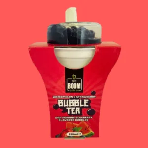 BUBBLE TEA 250ML ΦΡΑΟΥΛΑ/ΚΑΡΠΟΥΖΙ ΜΕ ΦΟΥΣΚΕΣ ΒΑΤΟΜΟΥΡΟ *