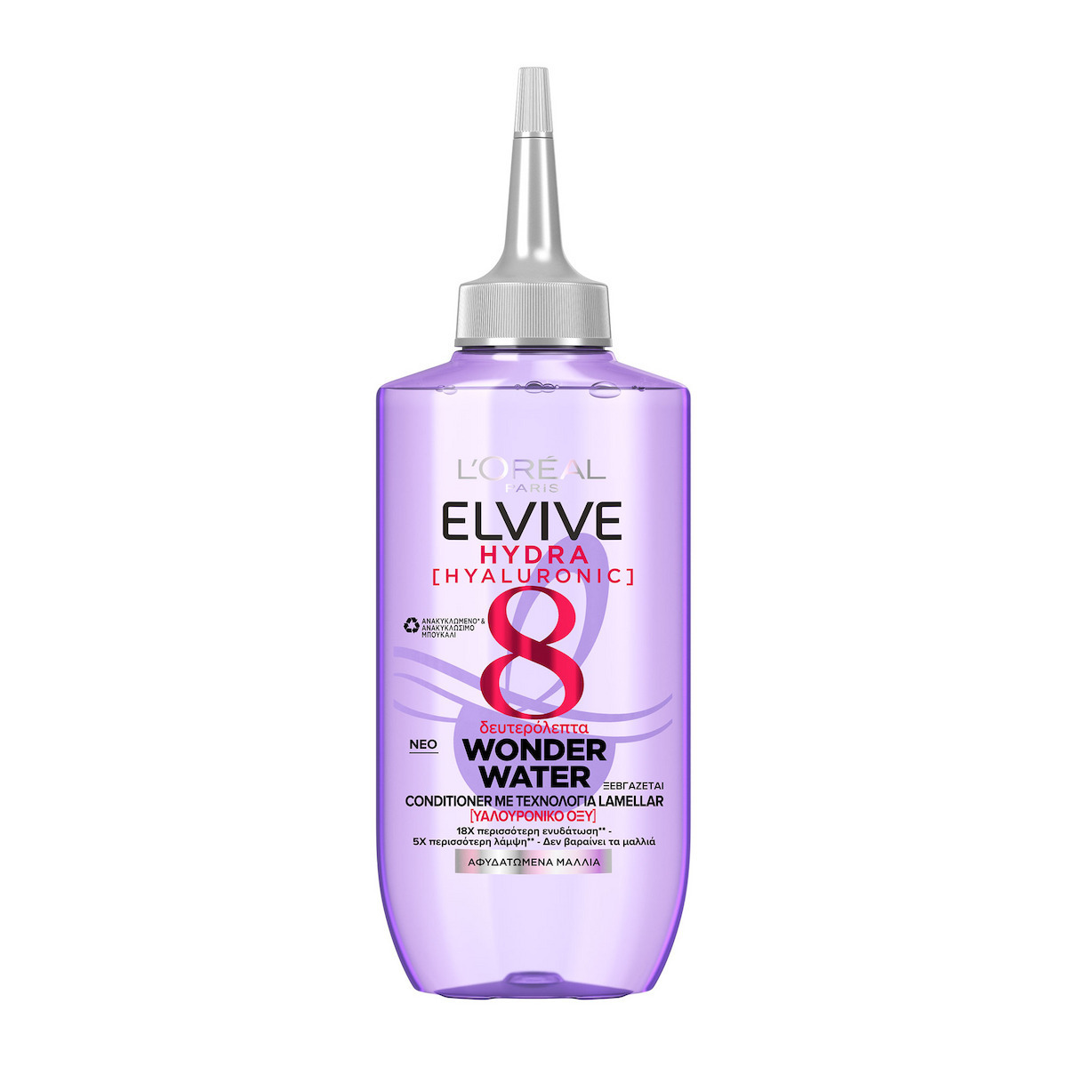 L'Oreal Paris Elvive Hydra Hyaluronic Wonder Water Conditioner Ενυδάτωσης για Όλους τους Τύπους Μαλλιών 200ml - Image 1