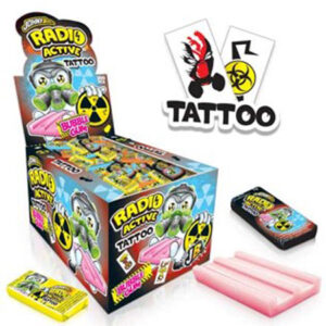 JOHNY BEE RADIO ACTIVE GUM ΤΣΙΧΛΑ+TATTOO DISPLAY 200ΤΕΜ *