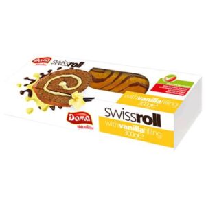 DOMA SWISS ROLL 300GR ΚΕΙΚ ΣΟΚΟΛΑΤΑ ΜΕ ΓΕΜΙΣΗ ΒΑΝΙΛΙΑ *