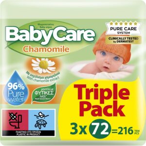 BABYCARE ΜΩΡΟΜΑΝΤΗΛΟ 72WIPES ΧΑΜΟΜΗΛΙ 3TEM *