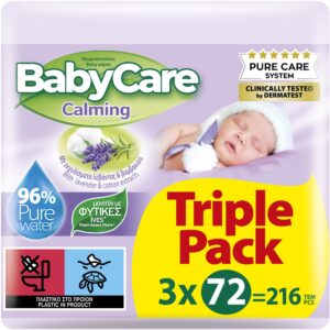 BABYCARE ΜΩΡΟΜΑΝΤΗΛΟ CALMING ΜΕ ΛΕΒΑΝΤΑ 72WIPES 3TEM (ΜΩΒ) *