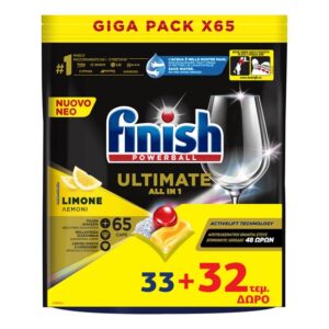 FINISH ΤΑΜΠΛΕΤΕΣ 65 GIGA PACK ALL IN 1 ULTIMATE ΛΕΜΟΝΙ (33+32) *