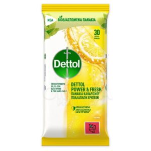 DETTOL ΥΓΡΑ ΜΑΝΤΗΛΑΚΙΑ 30TEM POWER&FRESH CITRUS *