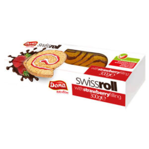 DOMA SWISS ROLL 300GR ΚΕΙΚ ΒΑΝΙΛΙΑ ΜΕ ΓΕΜΙΣΗ ΜΑΡΜΕΛΑΔΑ ΦΡΑΟΥΛΑ *
