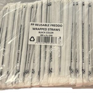 ΚΑΛΑΜΑΚΙΑ ΠΛΑΣΤΙΚΑ REUSABLE 500ΤΕΜ FREDDO ΜΑΥΡΑ ΣΕ ΘΗΚΗ *