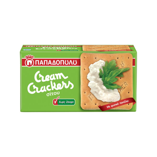 ΠΑΠΑΔΟΠΟΥΛΟΥ CREAM CRACKERS ΣΙΤΟΥ ΧΩΡΙΣ ΖΑΧΑΡΗ 165GR * - Image 1