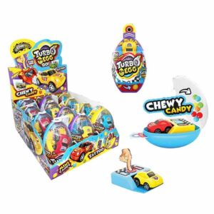 JOHNY BEE TURBO EGG CHEWY CANDY ΚΑΡΑΜΕΛΑΚΙΑ+ΠΑΙΧΝΙΔΙ ΑΜΑΞΑΚΙ+ΤΑΤΟΥ DISPLAY *