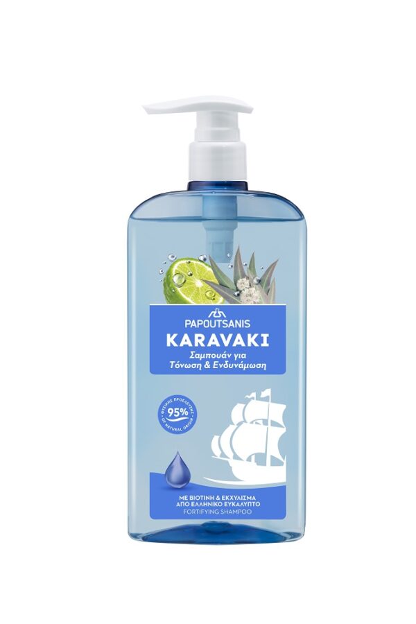 ΠΑΠΟΥΤΣΑΝΗΣ ΣΑΜΠΟΥΑΝ ΑΝΤΛΙΑ 600ML ΤΟΝΩΣΗ ΜΕ ΒΙΟΤΙΝΗ/ΕΥΚΑΛΥΠΤΟ * - Image 1