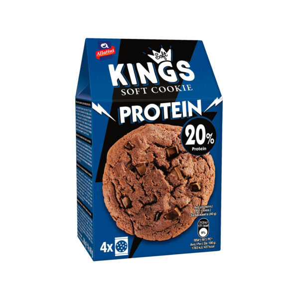 ΑΛΛΑΤΙΝΗ SOFT KINGS ΜΠΙΣΚΟΤΑ 4Χ40GR(160GR) 20% ΠΡΩΤΕΙΝΗ ΜΕ ΚΑΚΑΟ ΚΑΙ ΚΟΜ. Σ * - Image 1