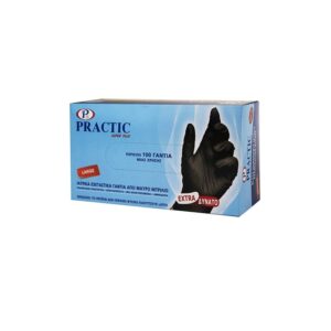 PRACTIC 100ΤΕΜ ΙΑΤΡΙΚΑ ΓΑΝΤΙΑ ΝΙΤΡΙΛΙΟΥ ΜΑΥΡΑ (LARGE) *