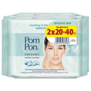 POM POΝ ΥΓΡΑ ΜΑΝΤΗΛΑΚΙΑ ΑΦΑΙΡΕΣΗΣ ΜΑΚΙΓΙΑΖ SENSITIVE EYES & FACE 2X20τεμ *