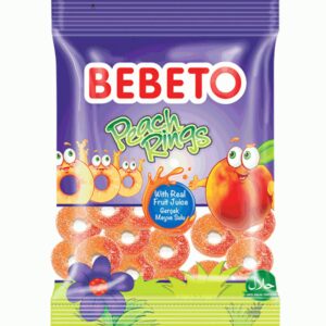BEBETO ΖΑΧΑΡΩΤΑ 80GR PEACH RINGS *